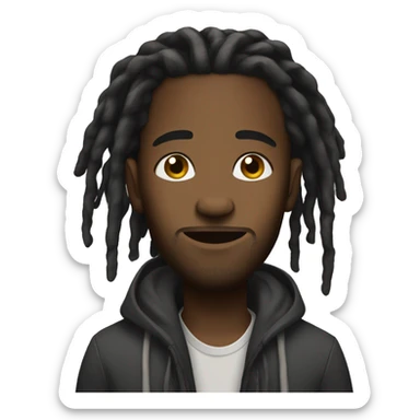 Black guy with dreadlocks harmonizing sticker