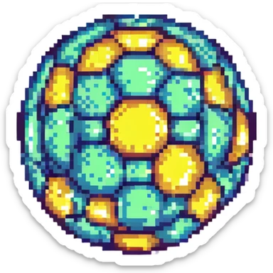 Quaffle ball from Harry Potter's Quidditch in pixel art style sticker