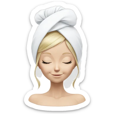 blonde girl with closed eyes sticker