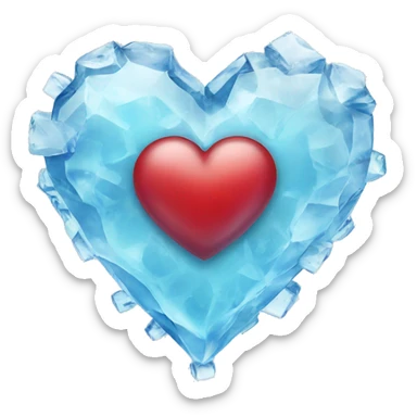 Heart with ice sticker