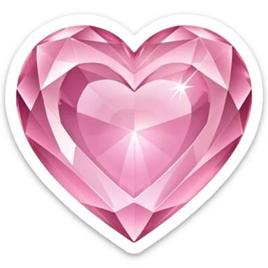 light pink crystal heart sticker