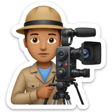 filming camera man  sticker