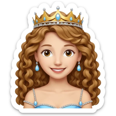 👩🏼‍🦱👸 sticker