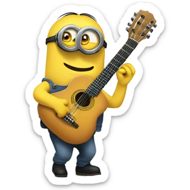 Un minion qui joue de la guitare  sticker