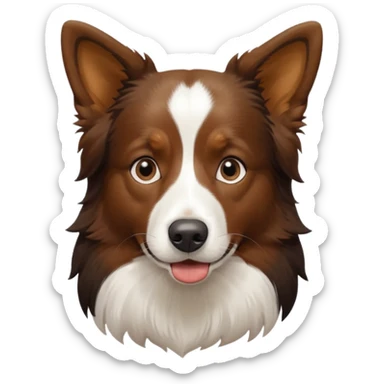 a black-white-brown border collie obsessed with food  sticker