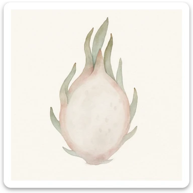 dragon fruit, realistic watercolor style, soft edges, natural colors sticker