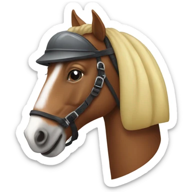 horse with a riding helmet sticker