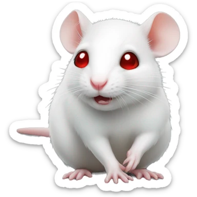 Cute white rat with red eyes  sticker