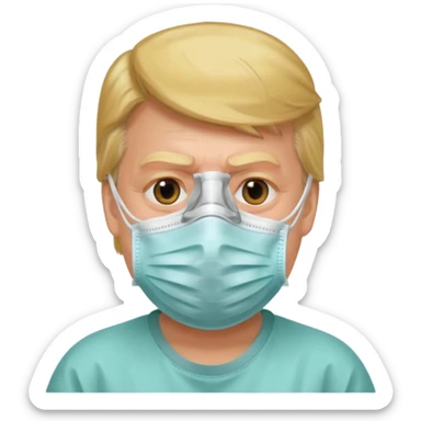 Donald Trump wearing surgical mask sticker