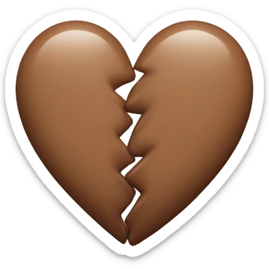 brown pastel heart two halves sticker
