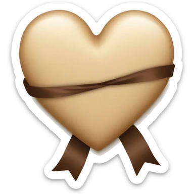 Beige heart with a brown ribbon.  Sources  sticker