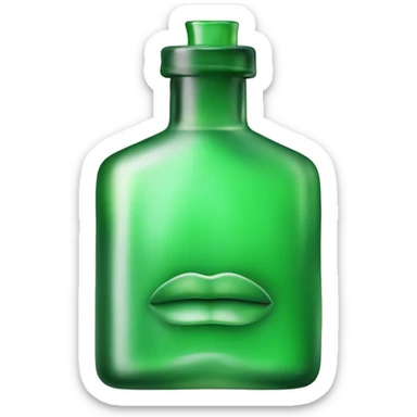 Green Perfume bottle in shape of a man's body sticker