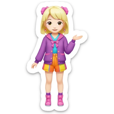 Kawaii girl Japanese full body sticker