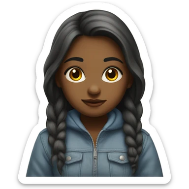 realistic portrait of kneeling girl sticker