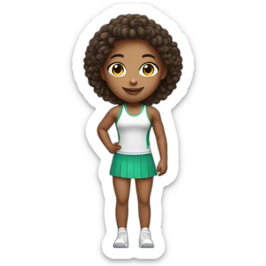 cute tennis player wearing a tank top and miniskirt sticker