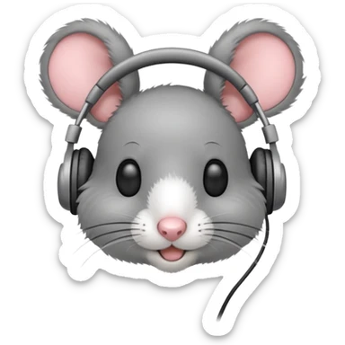 mice wearing headphones sticker