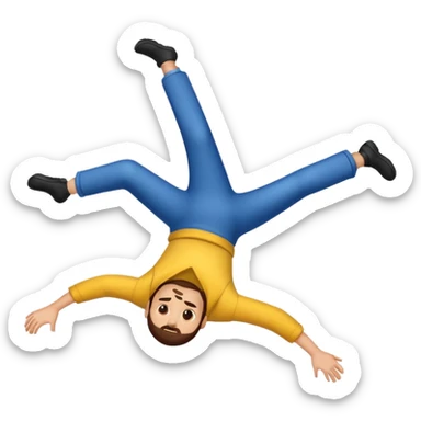 A man falling from the sky sticker