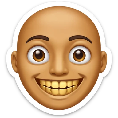 face with gold teeth sticker