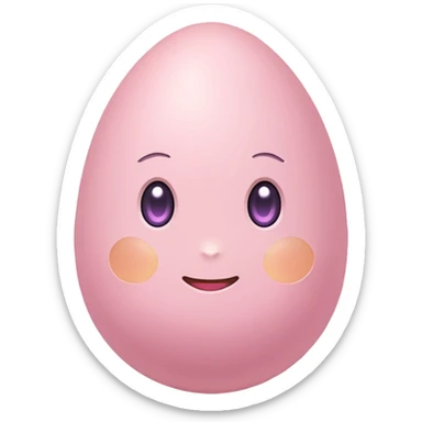 pastel pink egg emoji, , soft glow, simple design, transparent background, twitch emote sticker