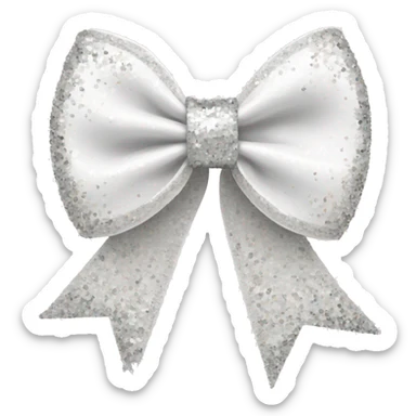 White bow with sequins sticker