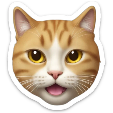 cat sweat face hot water drops exhausted pull tongue sticker