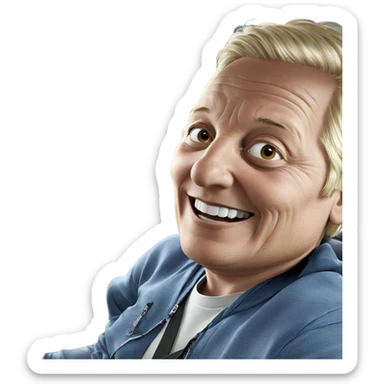 happy boy in car interior sticker