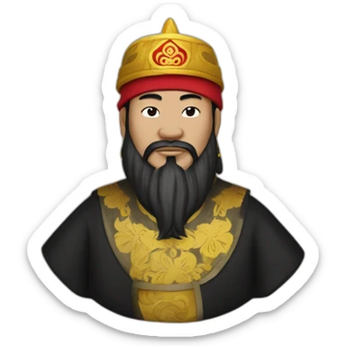 Mongol Sultan, Black Kingly Turban, Black Kingly Clothing  sticker