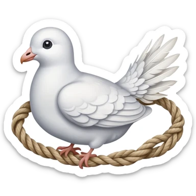 Dove tied with a rope sticker