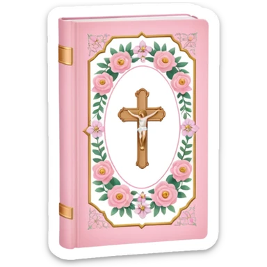 make a catholic catechism with very girly pink tones sticker