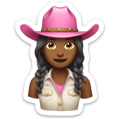 Girl with pink’s cowgirl hat sticker