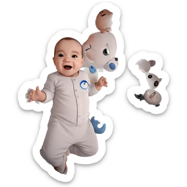 happy baby boy portrait sticker