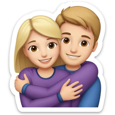 Couples hugging each other  sticker