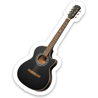 Black guitar with white inside sticker
