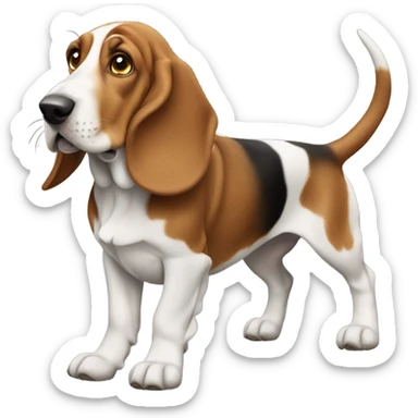 Basset hound mixed with beagle flying sticker