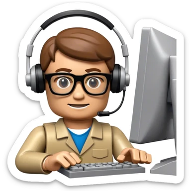 lego homme informaticien sticker