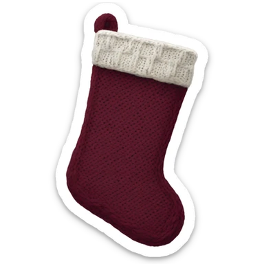 Maroon knit christmas stocking sticker