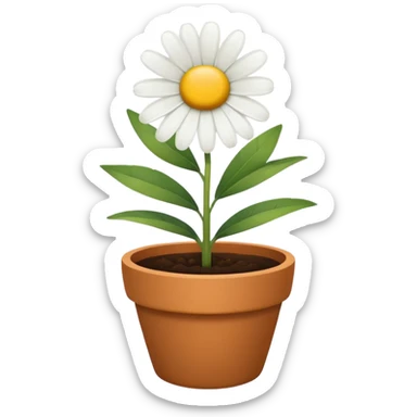 single daisy flower pot sticker