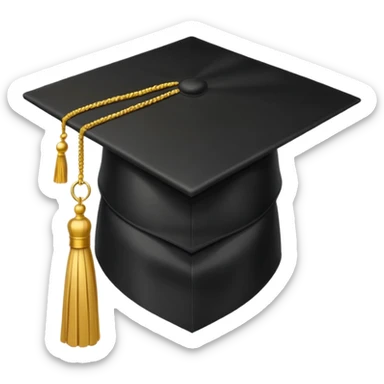 university grad hat  sticker