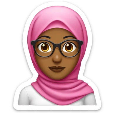 hijabi girl wearing pink glasses  sticker