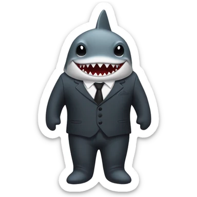 sharkw ith suit sticker