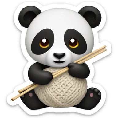 panda doing crochet sticker