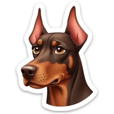 Red Doberman pinscher with bows sticker