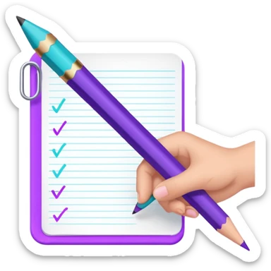 Glitter Purple and Cian pencil hand write  sticker