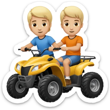 Can you make 2 blonde boys kids riding four wheelers sticker