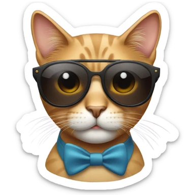 Cat with sunglasses sticker