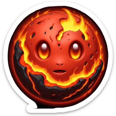 red planet with lava sticker