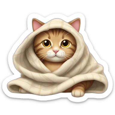 Cat in blanket  sticker