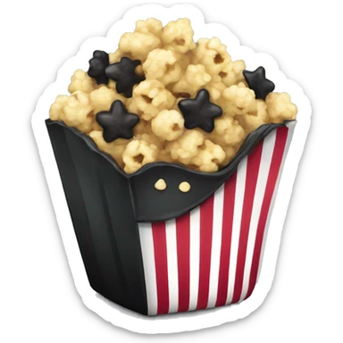 black pop corn sticker