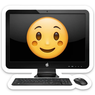 desktop computer in glossy design sticker