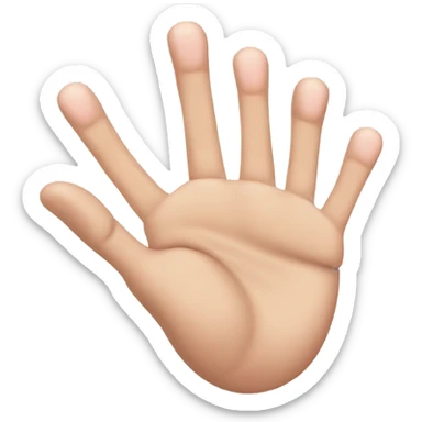 A hand with 5 fingers: the thumb, index finger, and pinky extended, while the middle and ring fingers are folded down sticker
